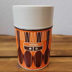 Vintage Thermos 1971 King-Seeley Bottle No. 7063 - Orange/Brown 10 oz w Stopper